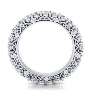 Sterling Silver Diamond Filigree Ring